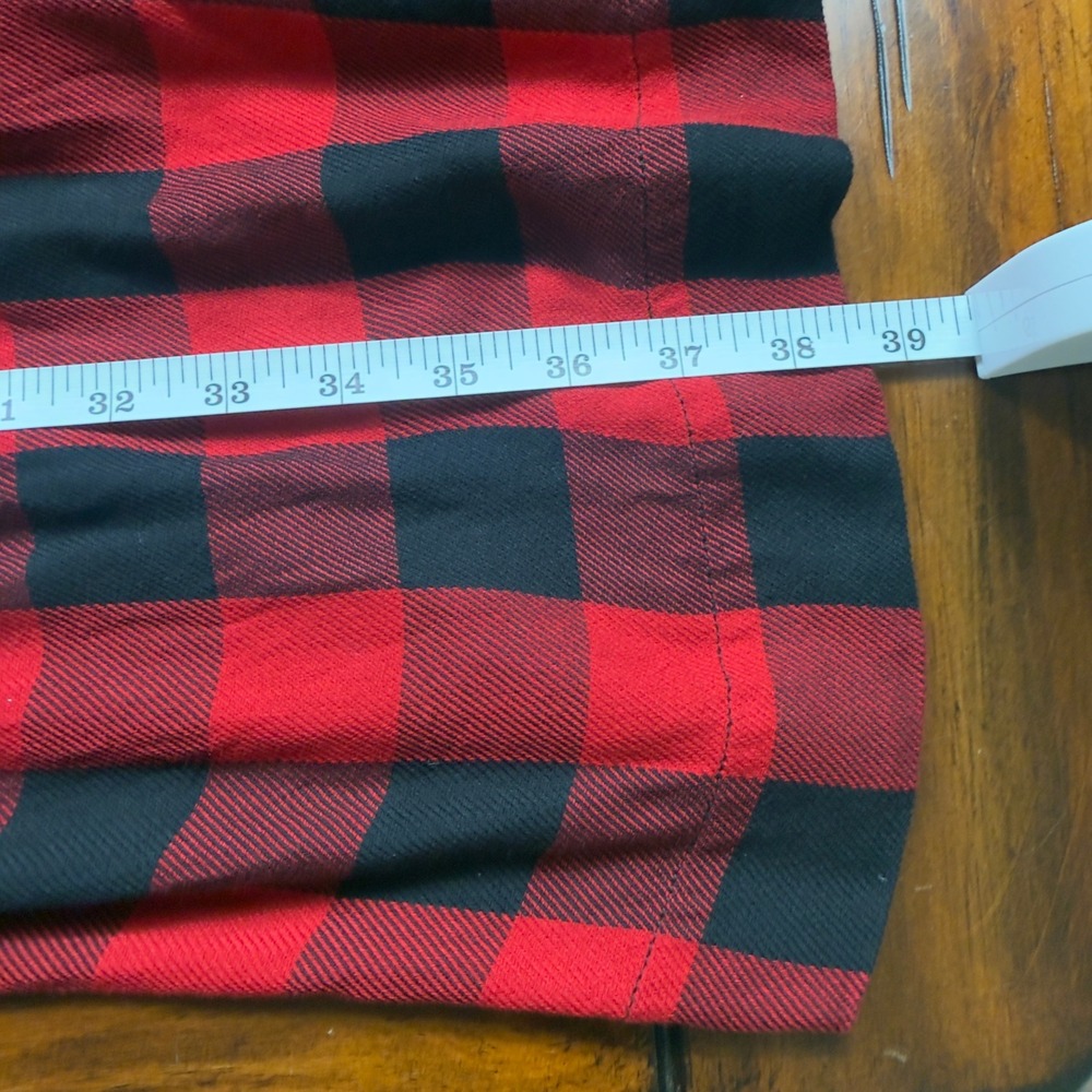 J. Jill Plaid Skirt Dress Women Small Black Red Buffalo Check Pocket Mixed Media - Picture 10 of 13